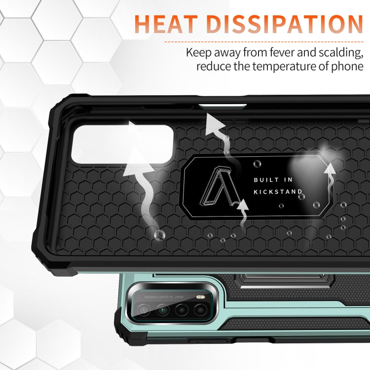 For Huawei Y7a Knight Jazz PC+TPU Shockproof Protective Case with Foldable Holder