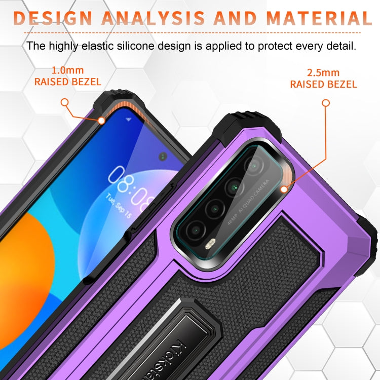 For Huawei Y7a Knight Jazz PC+TPU Shockproof Protective Case with Foldable Holder
