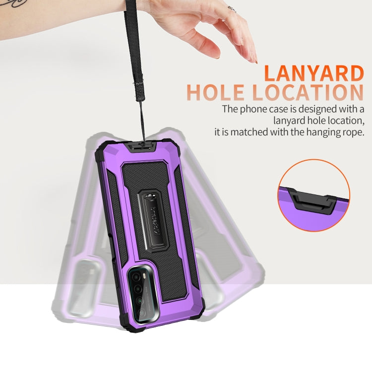 For Huawei Y7a Knight Jazz PC+TPU Shockproof Protective Case with Foldable Holder