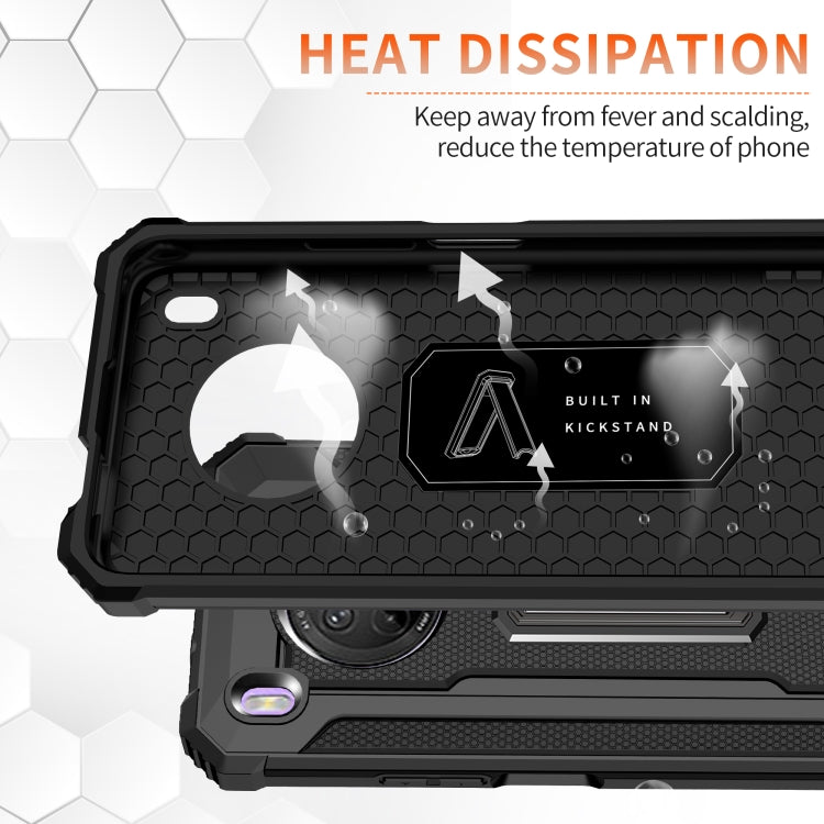 For Huawei Y9a Knight Jazz PC+TPU Shockproof Protective Case with Foldable Holder