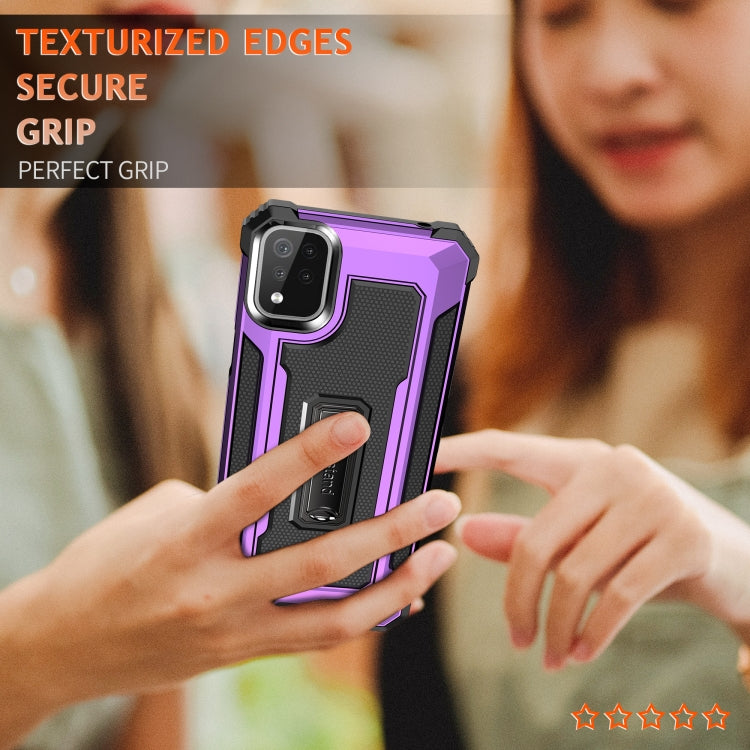 For LG K53 Knight Jazz PC+TPU Shockproof Protective Case with Foldable Holder