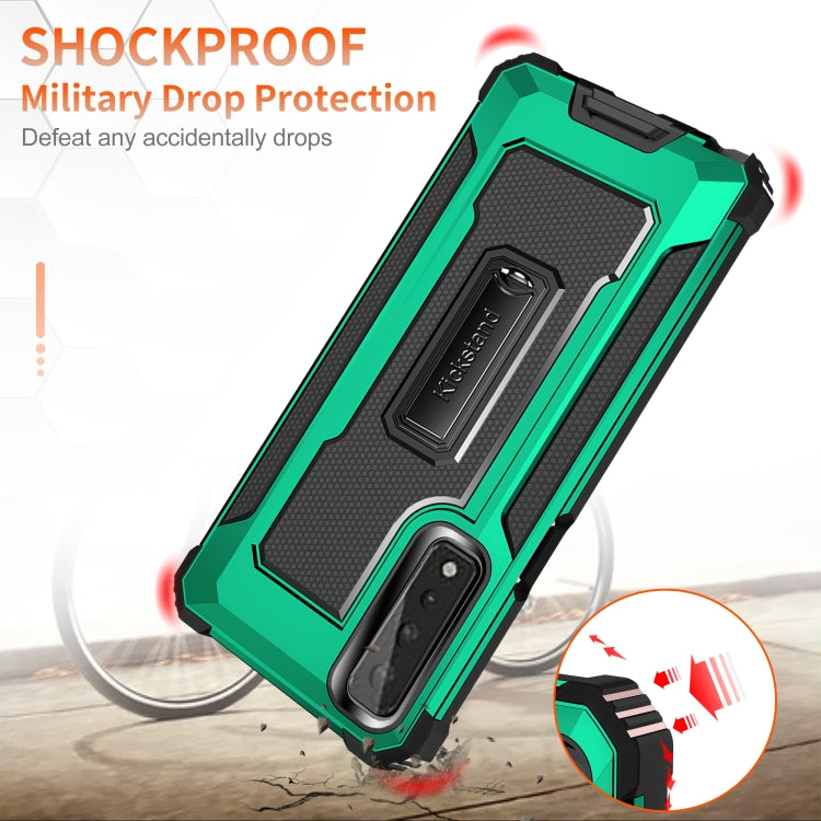 For LG Stylo 7 5G Knight Jazz PC+TPU Shockproof Protective Case with Foldable Holder