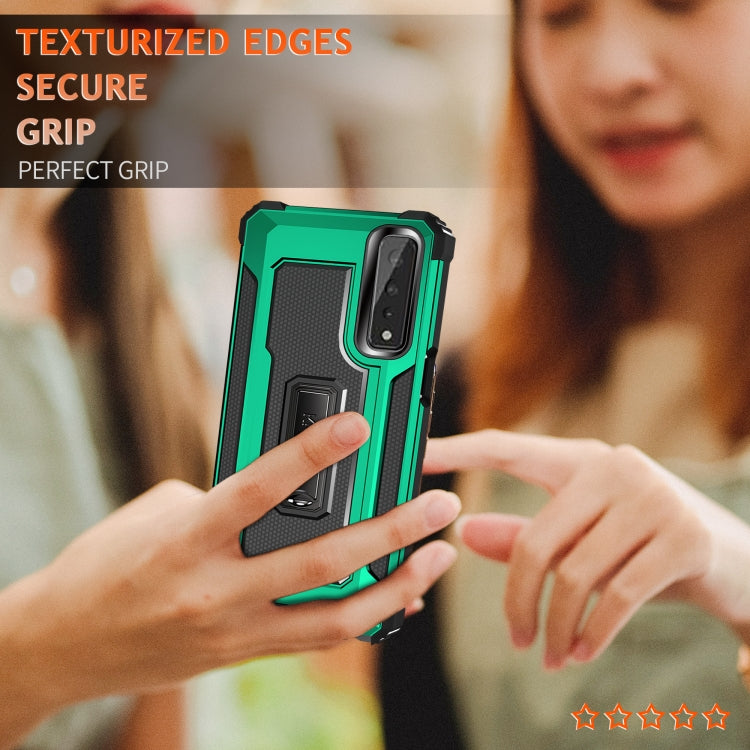 For LG Stylo 7 5G Knight Jazz PC+TPU Shockproof Protective Case with Foldable Holder