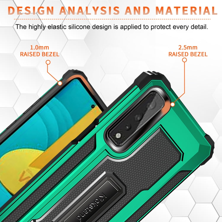 For LG Stylo 7 5G Knight Jazz PC+TPU Shockproof Protective Case with Foldable Holder