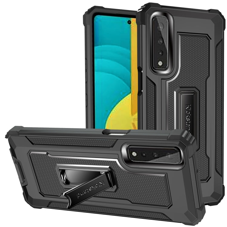 For LG Stylo 7 5G Knight Jazz PC+TPU Shockproof Protective Case with Foldable Holder