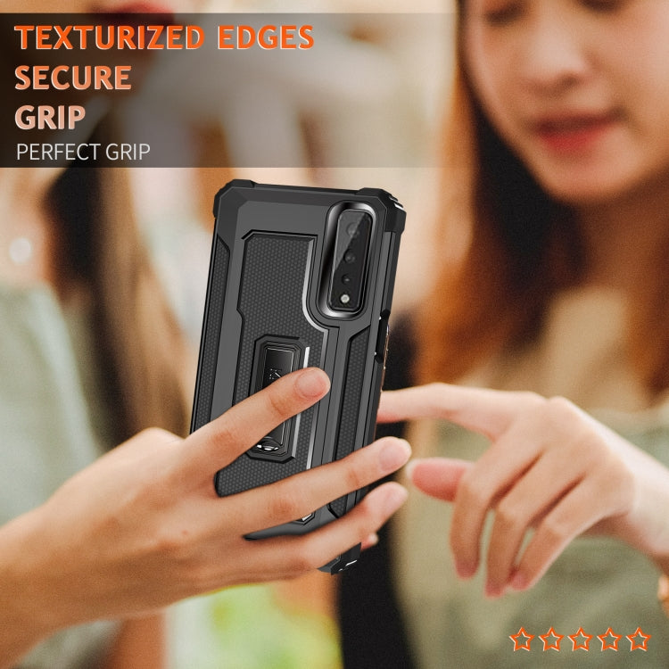 For LG Stylo 7 5G Knight Jazz PC+TPU Shockproof Protective Case with Foldable Holder