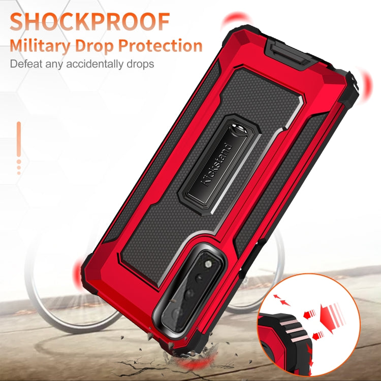 For LG Stylo 7 5G Knight Jazz PC+TPU Shockproof Protective Case with Foldable Holder