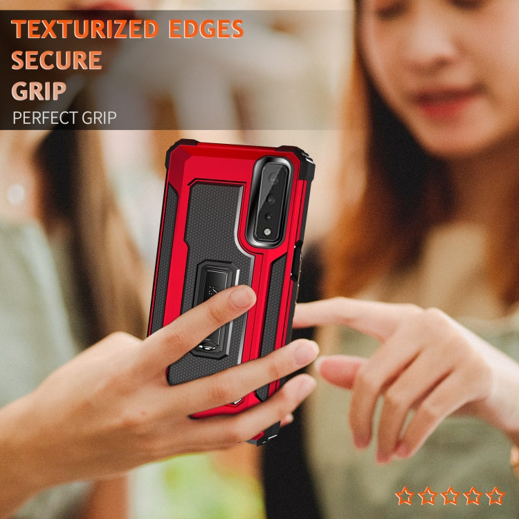 For LG Stylo 7 5G Knight Jazz PC+TPU Shockproof Protective Case with Foldable Holder