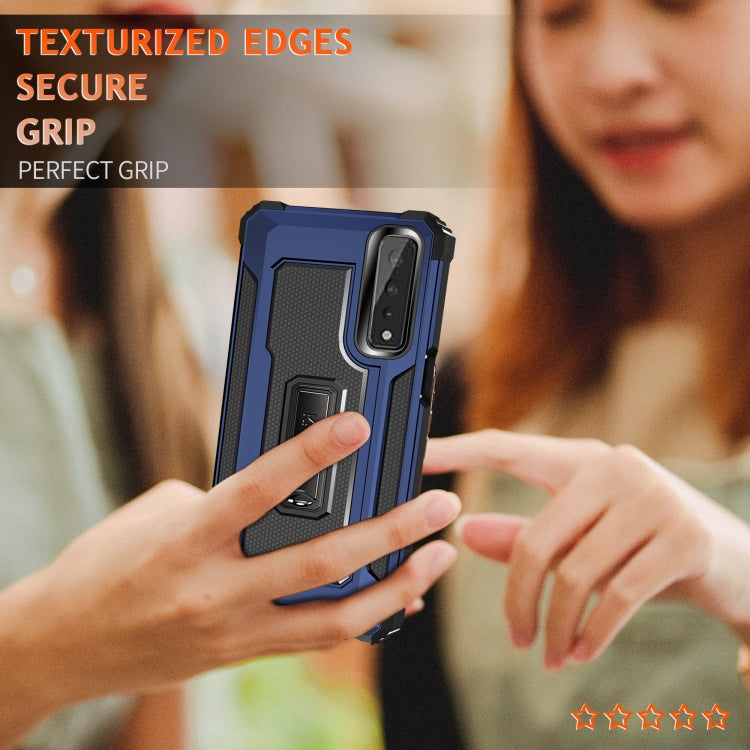 For LG Stylo 7 5G Knight Jazz PC+TPU Shockproof Protective Case with Foldable Holder