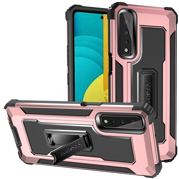 For LG Stylo 7 5G Knight Jazz PC+TPU Shockproof Protective Case with Foldable Holder
