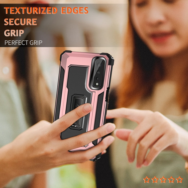 For LG Stylo 7 5G Knight Jazz PC+TPU Shockproof Protective Case with Foldable Holder
