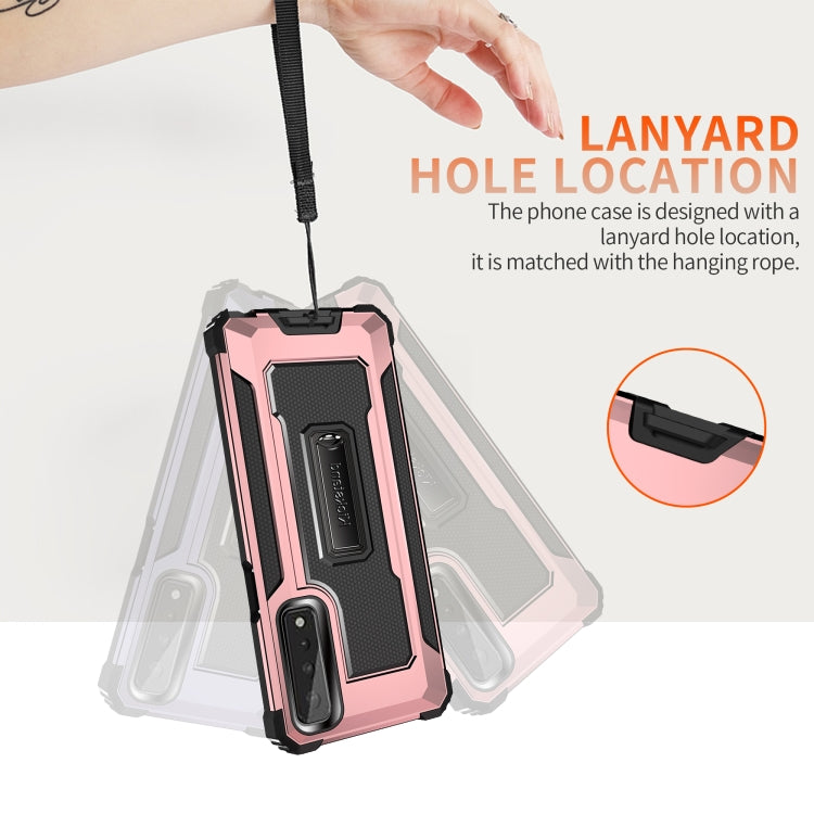 For LG Stylo 7 5G Knight Jazz PC+TPU Shockproof Protective Case with Foldable Holder