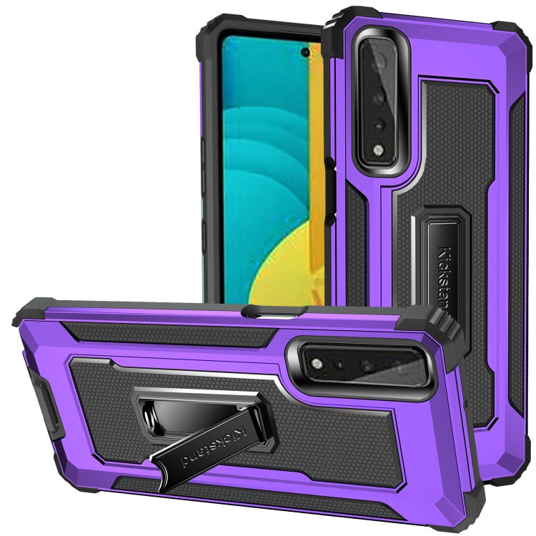 For LG Stylo 7 5G Knight Jazz PC+TPU Shockproof Protective Case with Foldable Holder