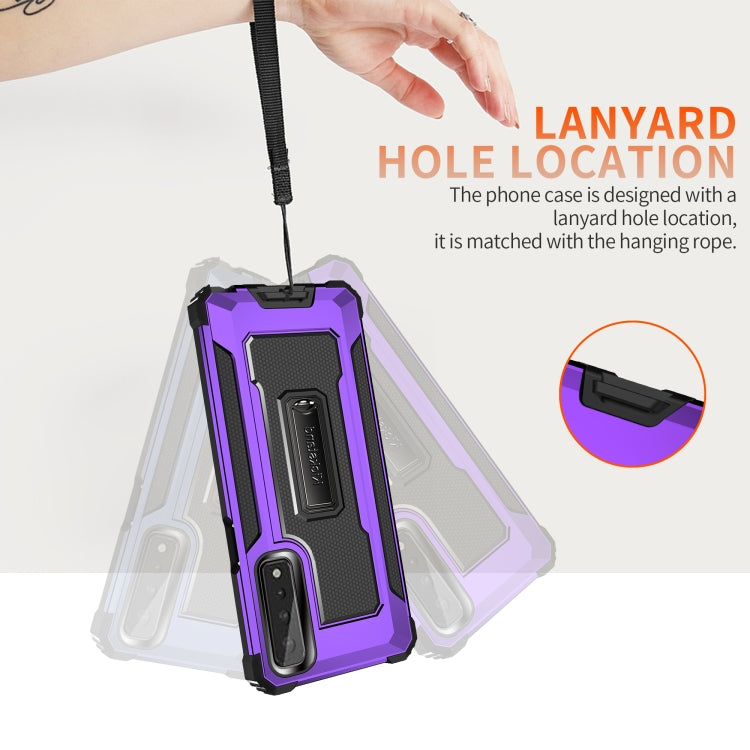For LG Stylo 7 5G Knight Jazz PC+TPU Shockproof Protective Case with Foldable Holder