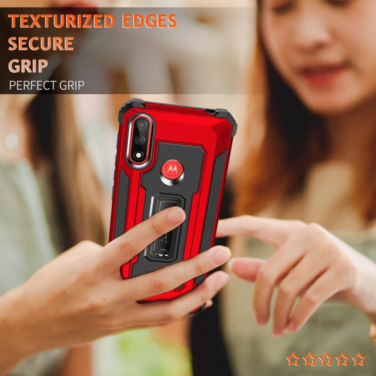 For Motorola Moto E7 Power (2021) Knight Jazz PC+TPU Shockproof Protective Case with Foldable Holder