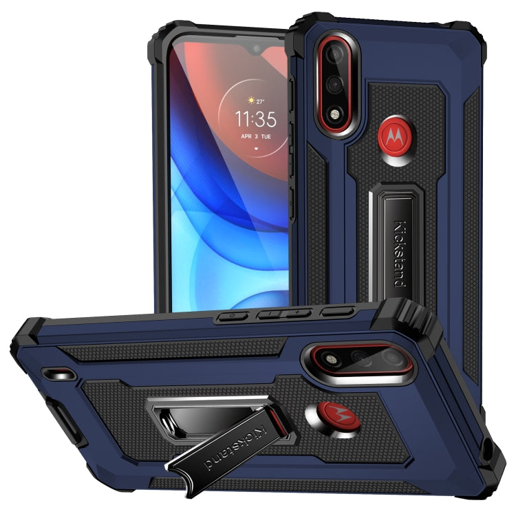 For Motorola Moto E7 Power (2021) Knight Jazz PC+TPU Shockproof Protective Case with Foldable Holder