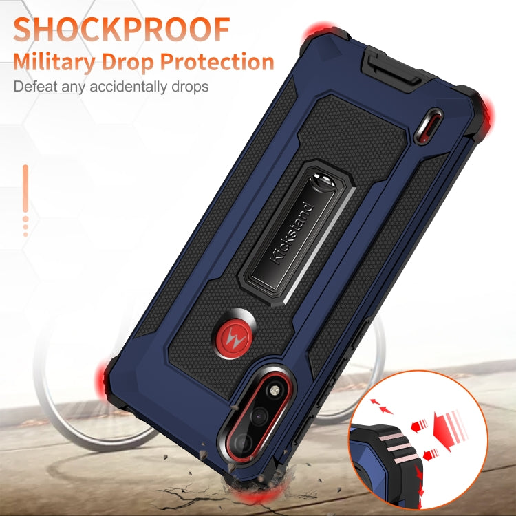 For Motorola Moto E7 Power (2021) Knight Jazz PC+TPU Shockproof Protective Case with Foldable Holder