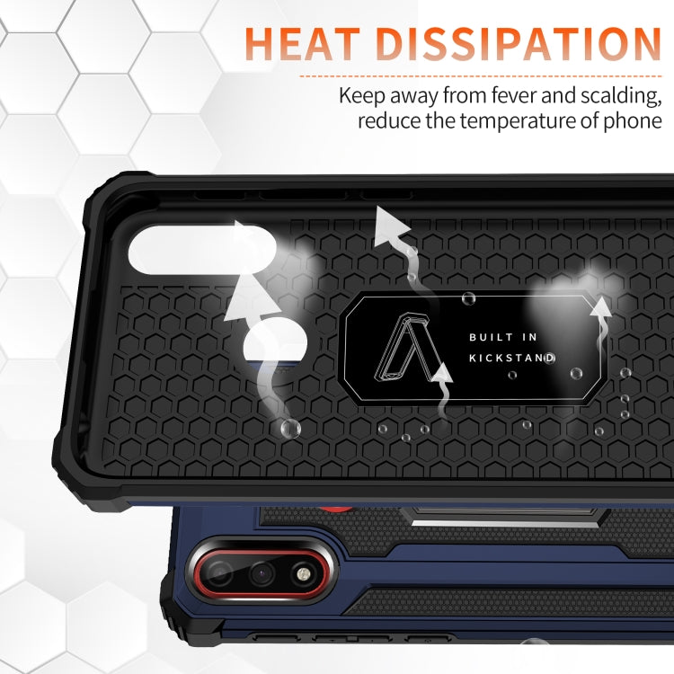 For Motorola Moto E7 Power (2021) Knight Jazz PC+TPU Shockproof Protective Case with Foldable Holder