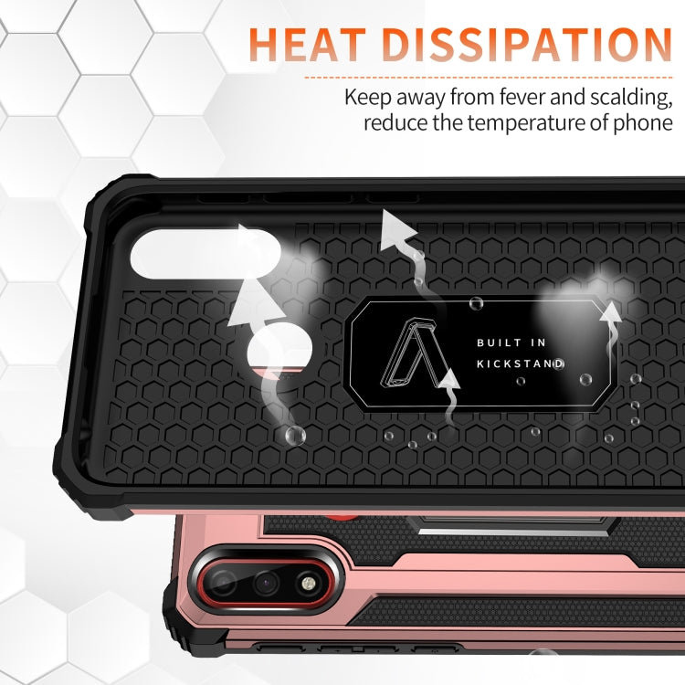 For Motorola Moto E7 Power (2021) Knight Jazz PC+TPU Shockproof Protective Case with Foldable Holder