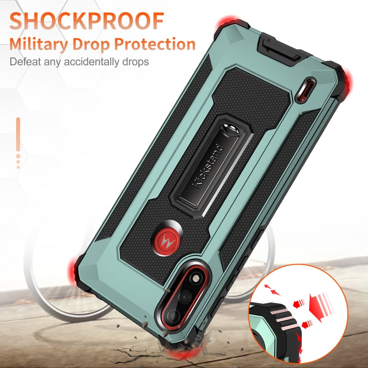 For Motorola Moto E7 Power (2021) Knight Jazz PC+TPU Shockproof Protective Case with Foldable Holder