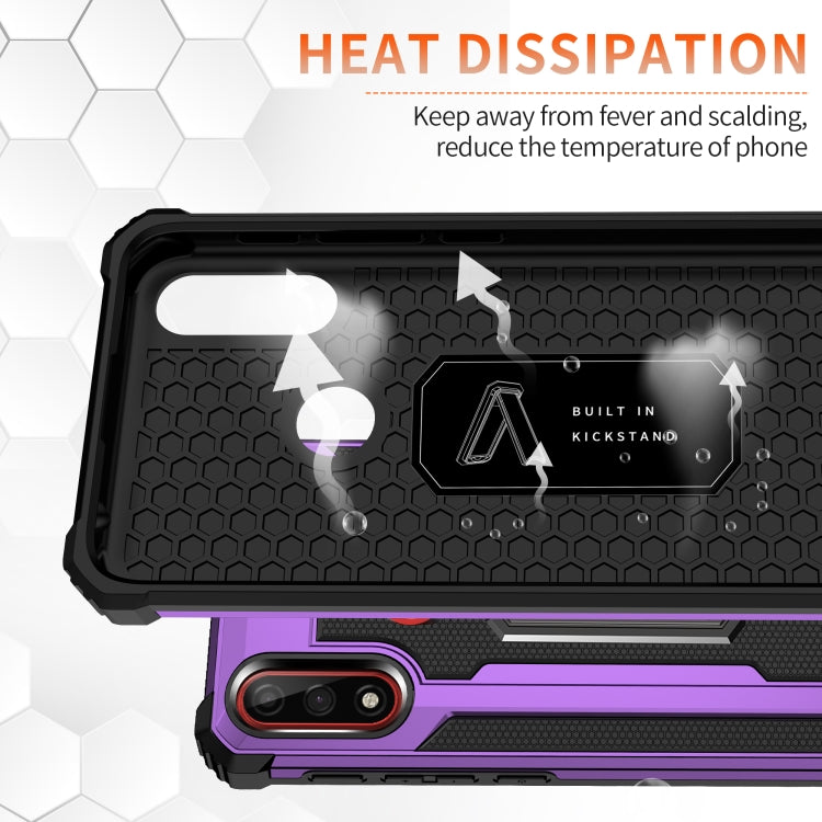 For Motorola Moto E7 Power (2021) Knight Jazz PC+TPU Shockproof Protective Case with Foldable Holder