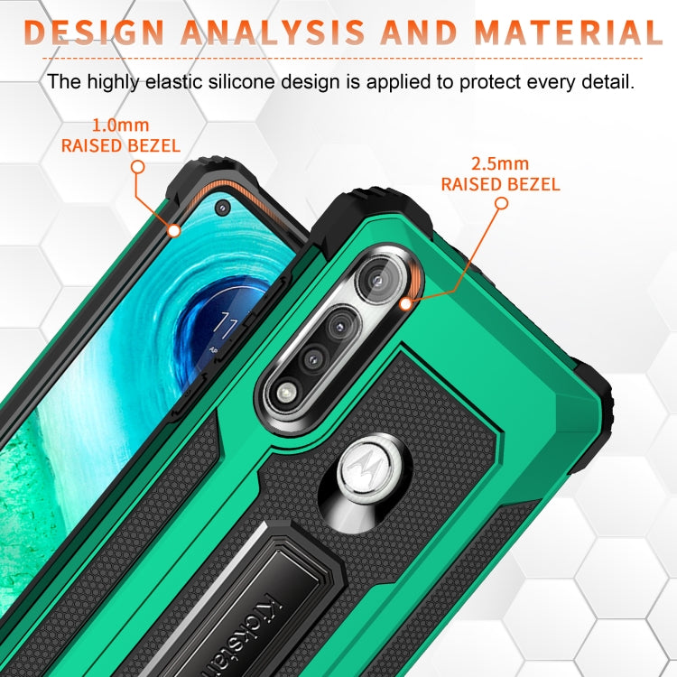 For Motorola Moto G Fast Knight Jazz PC+TPU Shockproof Protective Case with Foldable Holder