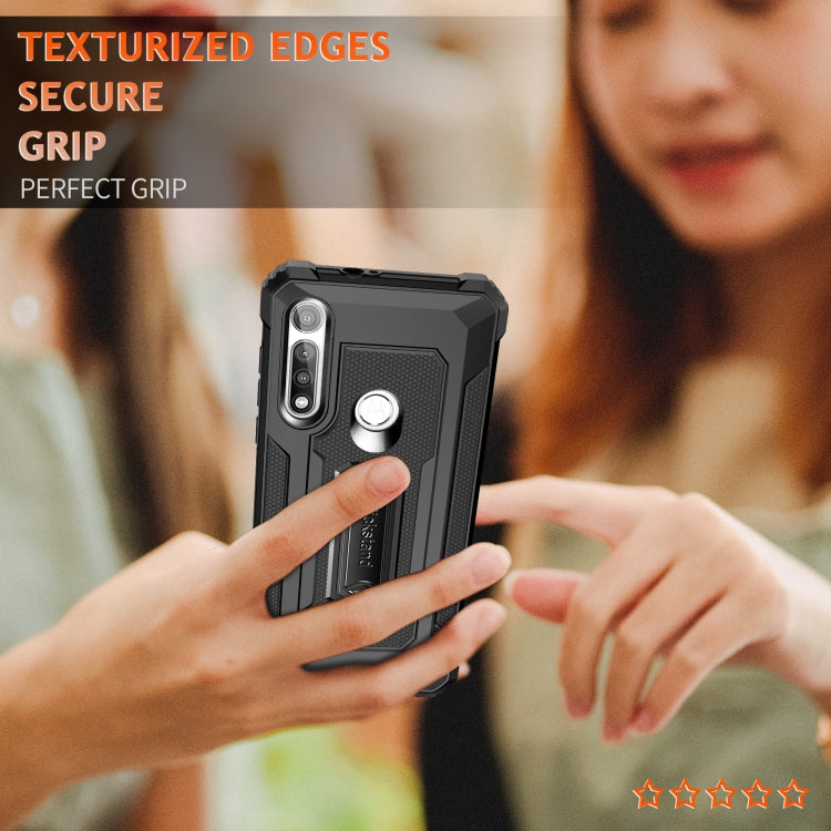 For Motorola Moto G Fast Knight Jazz PC+TPU Shockproof Protective Case with Foldable Holder