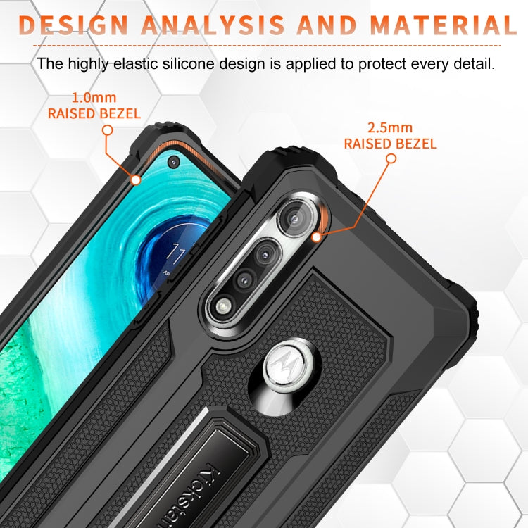 For Motorola Moto G Fast Knight Jazz PC+TPU Shockproof Protective Case with Foldable Holder