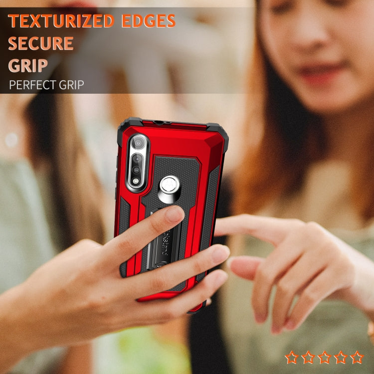 For Motorola Moto G Fast Knight Jazz PC+TPU Shockproof Protective Case with Foldable Holder