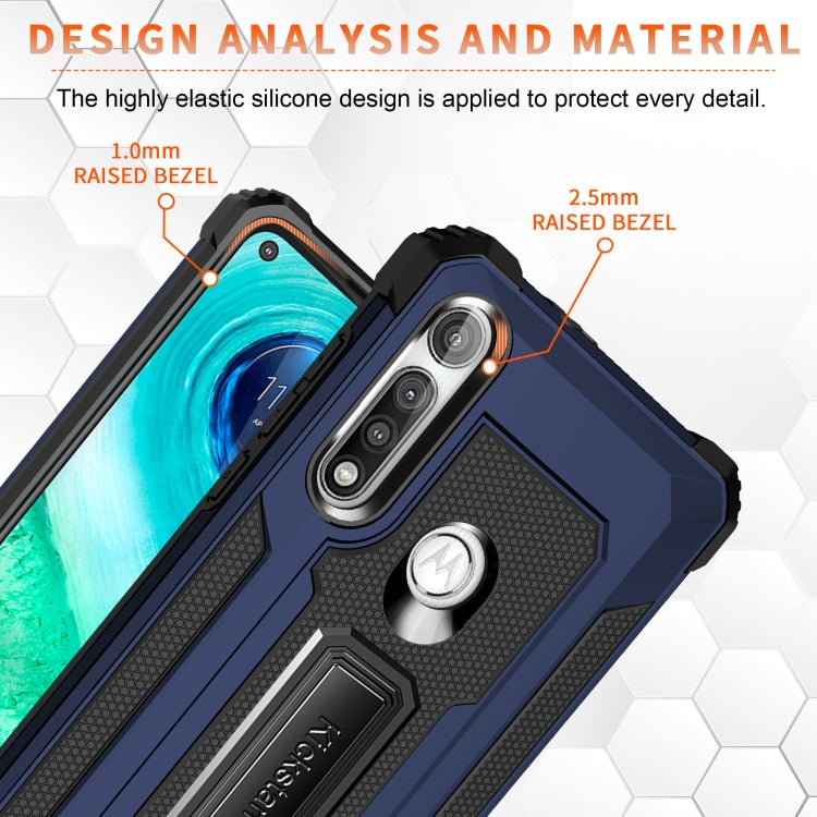 For Motorola Moto G Fast Knight Jazz PC+TPU Shockproof Protective Case with Foldable Holder