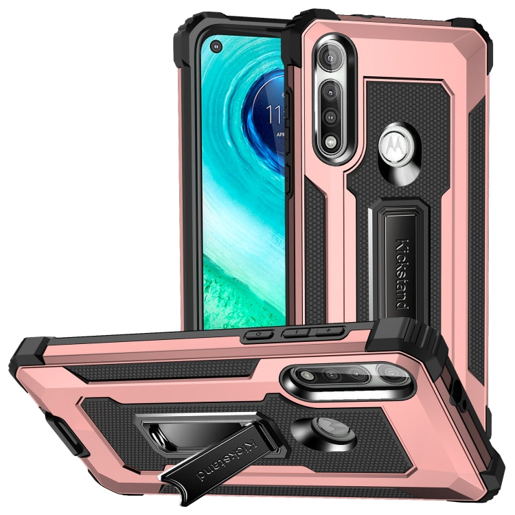 For Motorola Moto G Fast Knight Jazz PC+TPU Shockproof Protective Case with Foldable Holder