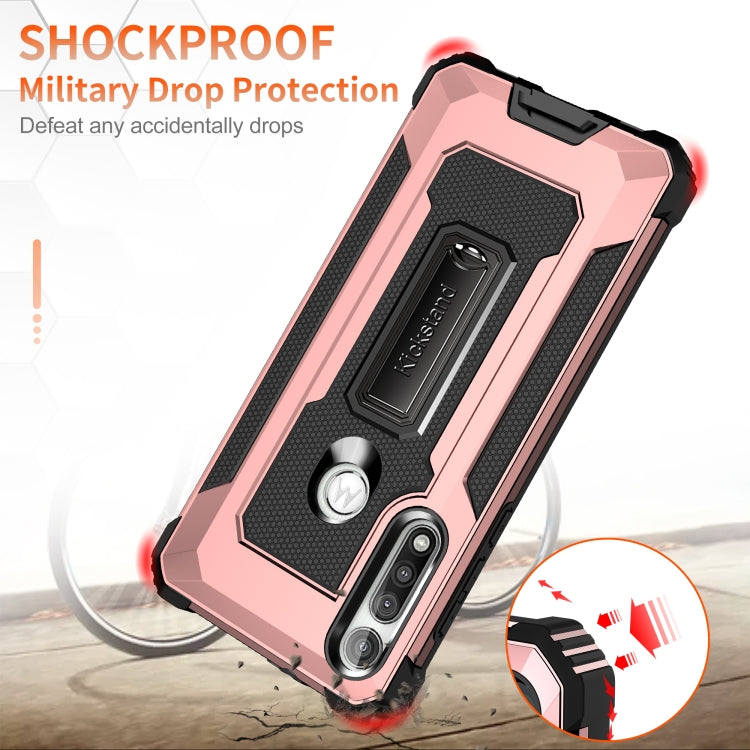 For Motorola Moto G Fast Knight Jazz PC+TPU Shockproof Protective Case with Foldable Holder