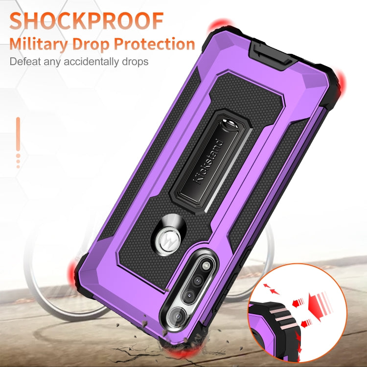 For Motorola Moto G Fast Knight Jazz PC+TPU Shockproof Protective Case with Foldable Holder