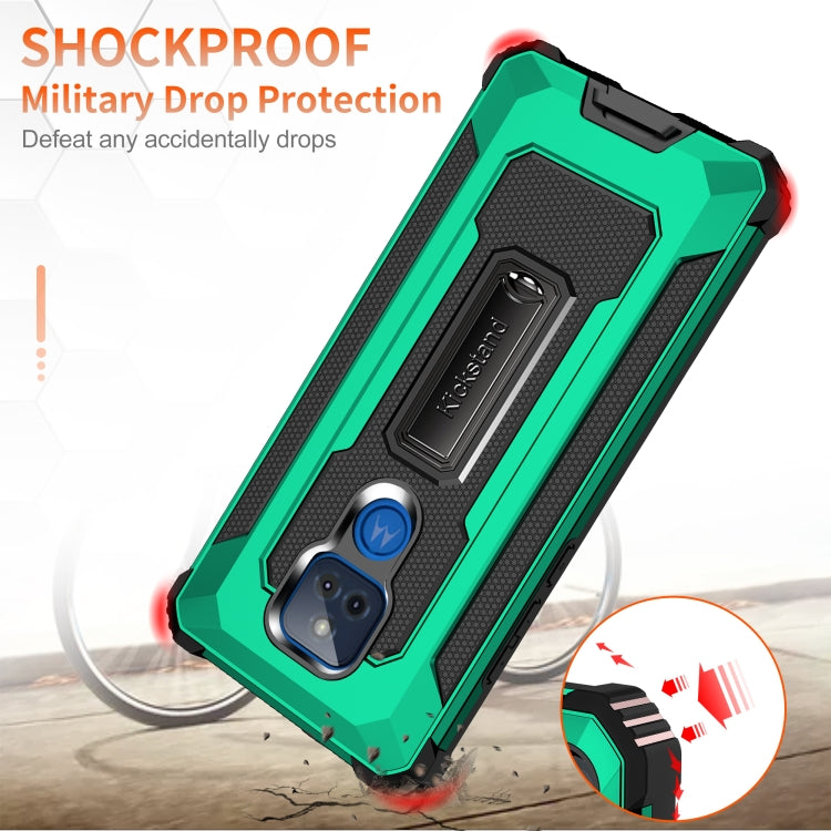 For Motorola Moto G Play 2021 Knight Jazz PC+TPU Shockproof Protective Case with Foldable Holder