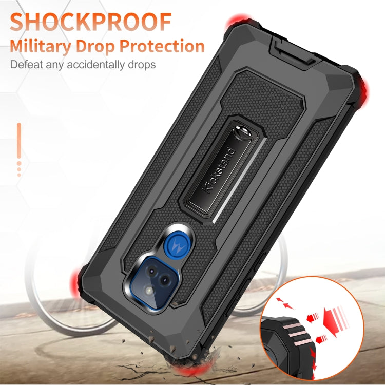 For Motorola Moto G Play 2021 Knight Jazz PC+TPU Shockproof Protective Case with Foldable Holder