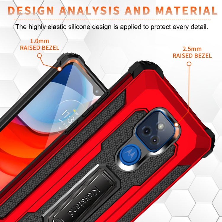 For Motorola Moto G Play 2021 Knight Jazz PC+TPU Shockproof Protective Case with Foldable Holder