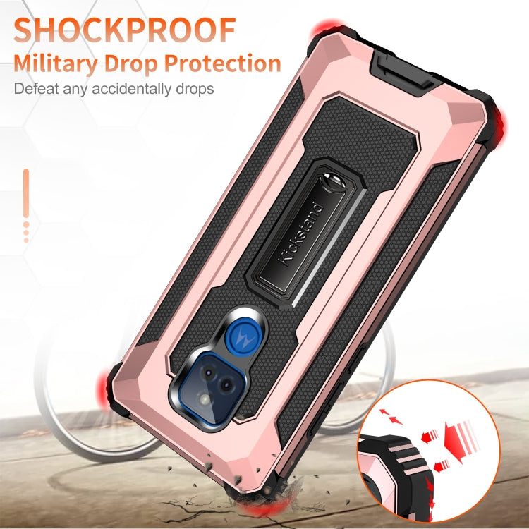 For Motorola Moto G Play 2021 Knight Jazz PC+TPU Shockproof Protective Case with Foldable Holder