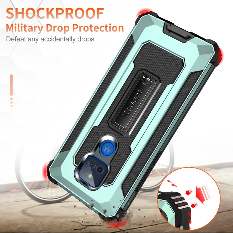 For Motorola Moto G Play 2021 Knight Jazz PC+TPU Shockproof Protective Case with Foldable Holder
