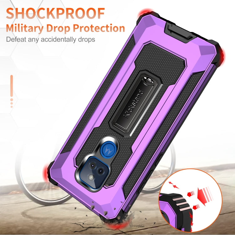 For Motorola Moto G Play 2021 Knight Jazz PC+TPU Shockproof Protective Case with Foldable Holder