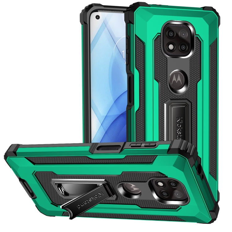 For Motorola Moto G Power (2021) Knight Jazz PC+TPU Shockproof Protective Case with Foldable Holder