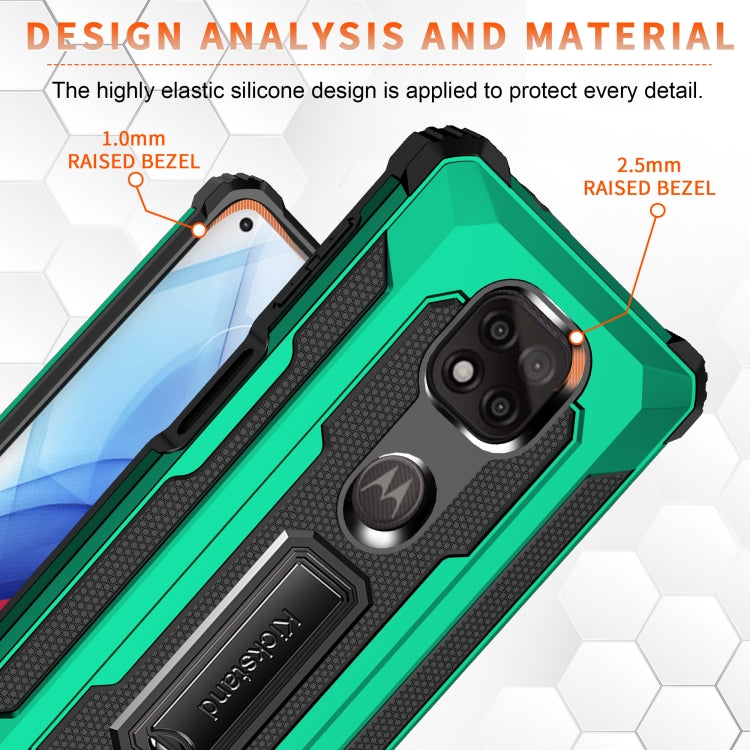 For Motorola Moto G Power (2021) Knight Jazz PC+TPU Shockproof Protective Case with Foldable Holder