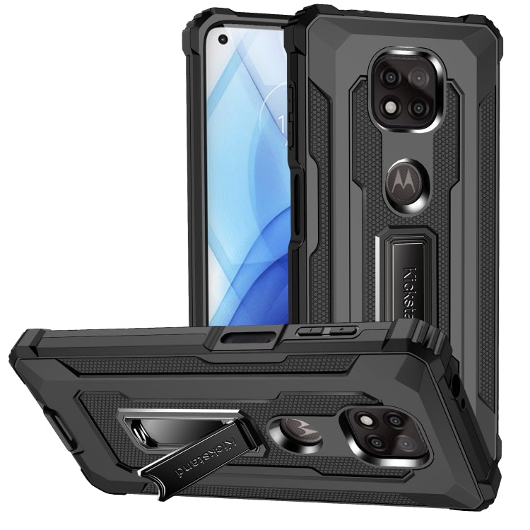 For Motorola Moto G Power (2021) Knight Jazz PC+TPU Shockproof Protective Case with Foldable Holder