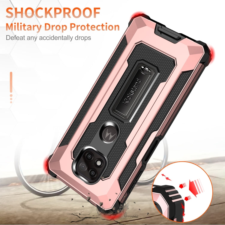 For Motorola Moto G Power (2021) Knight Jazz PC+TPU Shockproof Protective Case with Foldable Holder
