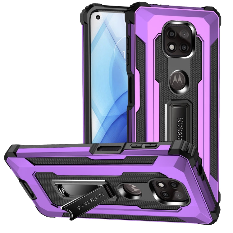 For Motorola Moto G Power (2021) Knight Jazz PC+TPU Shockproof Protective Case with Foldable Holder