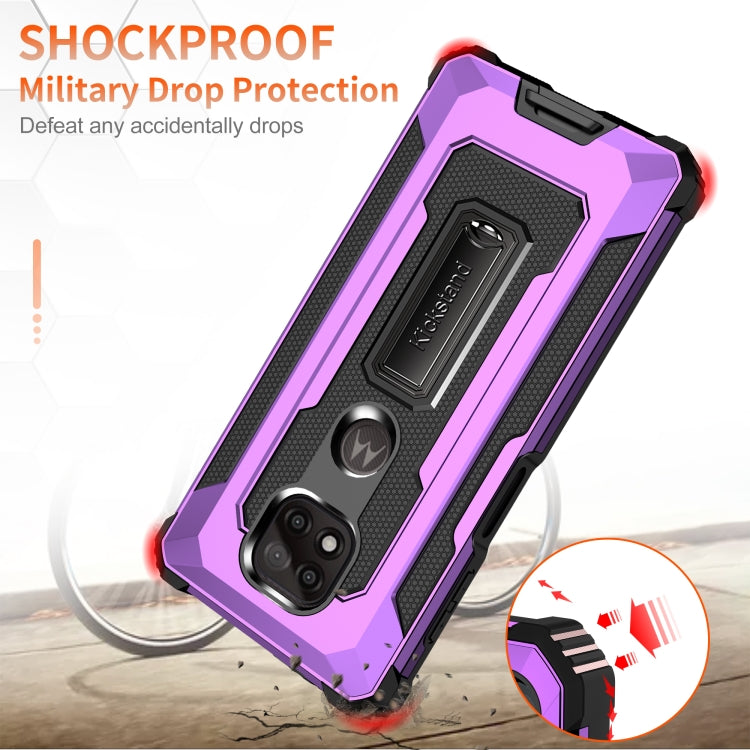 For Motorola Moto G Power (2021) Knight Jazz PC+TPU Shockproof Protective Case with Foldable Holder