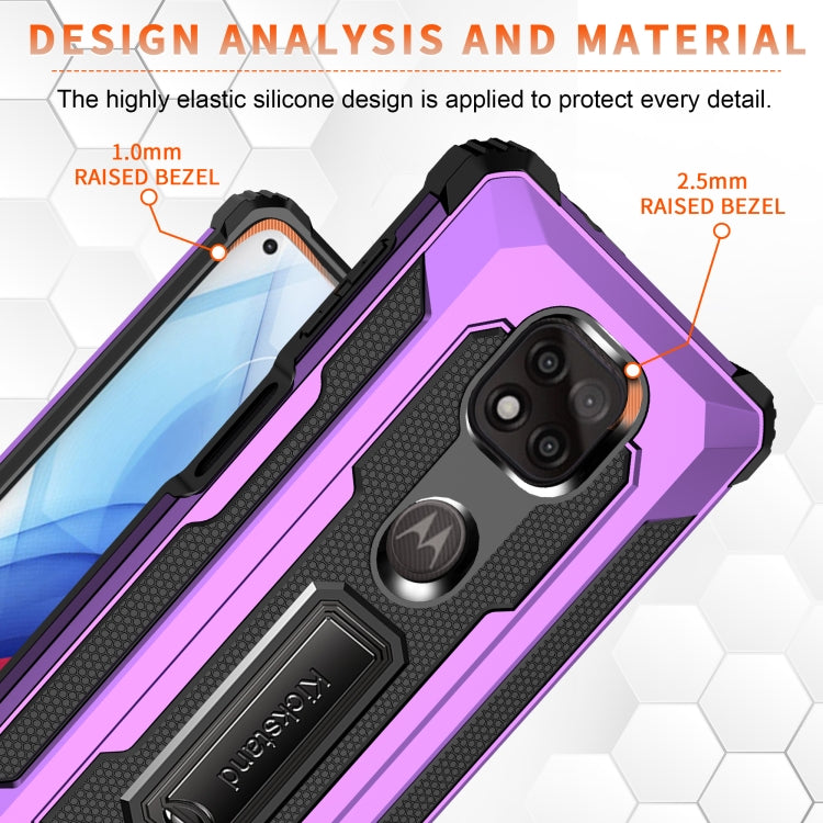 For Motorola Moto G Power (2021) Knight Jazz PC+TPU Shockproof Protective Case with Foldable Holder