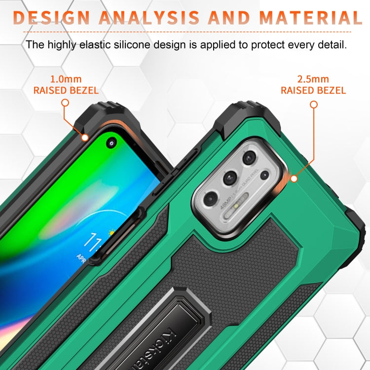For Motorola Moto G Stylus (2021) Knight Jazz PC+TPU Shockproof Protective Case with Foldable Holder
