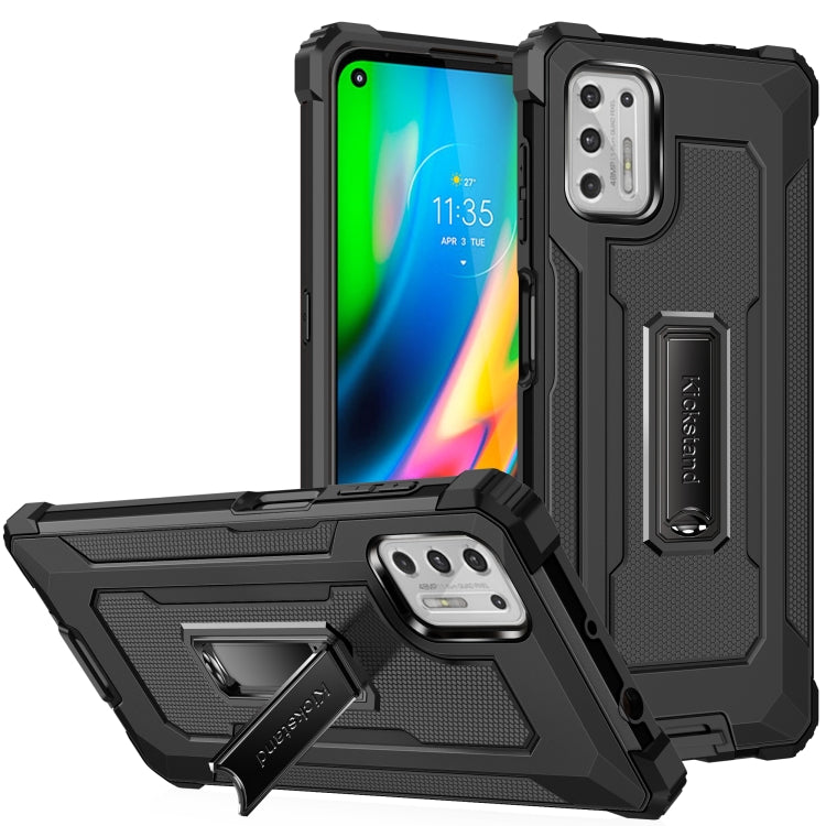 For Motorola Moto G Stylus (2021) Knight Jazz PC+TPU Shockproof Protective Case with Foldable Holder