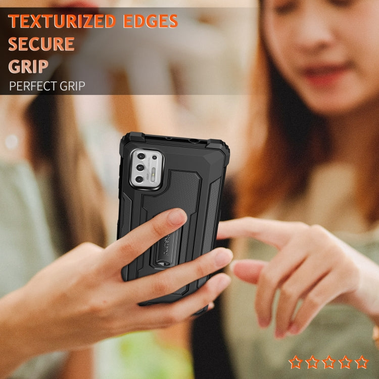 For Motorola Moto G Stylus (2021) Knight Jazz PC+TPU Shockproof Protective Case with Foldable Holder