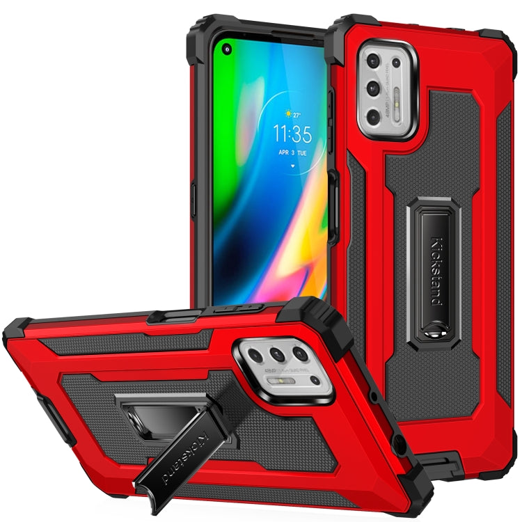 For Motorola Moto G Stylus (2021) Knight Jazz PC+TPU Shockproof Protective Case with Foldable Holder